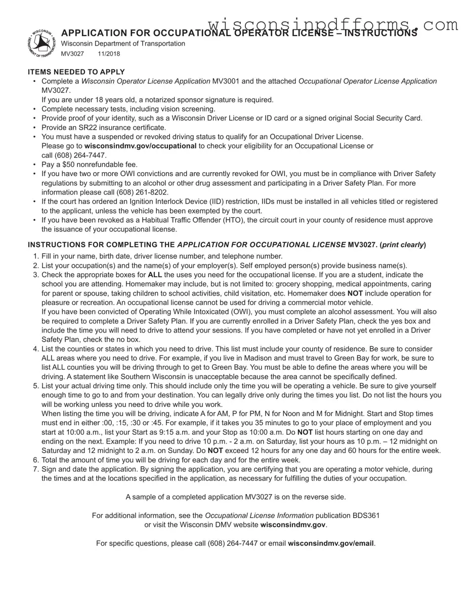 Fill Out Your Mv3027 Wisconsin Template