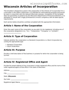 Attorney-Approved Wisconsin Articles of Incorporation Document