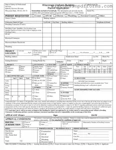 Fill Out Your Wisconsin Building Permit Template