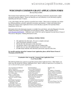 Fill Out Your Wisconsin Common Grant Application Template