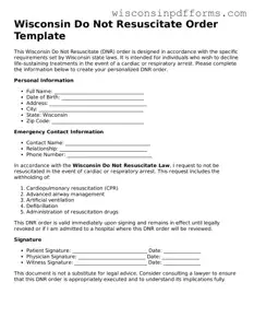 Attorney-Approved Wisconsin Do Not Resuscitate Order Document
