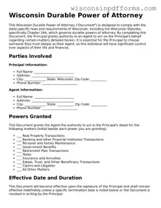 Attorney-Approved Wisconsin Durable Power of Attorney Document