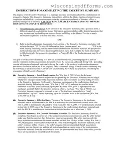 Fill Out Your Wisconsin Executive Summary Template