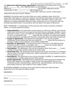 Attorney-Approved Wisconsin Hold Harmless Agreement Document