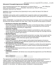 Attorney-Approved Wisconsin Prenuptial Agreement Document