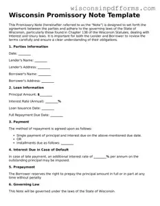 Attorney-Approved Wisconsin Promissory Note Document