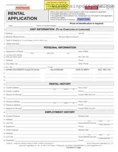 Fill Out Your Wisconsin Rental Application Template