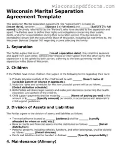 Attorney-Approved Wisconsin Marital Separation Agreement Document