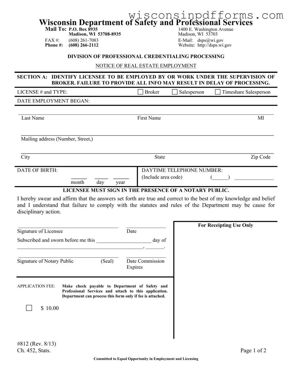 Fill Out Your Wisconsin 812 Template