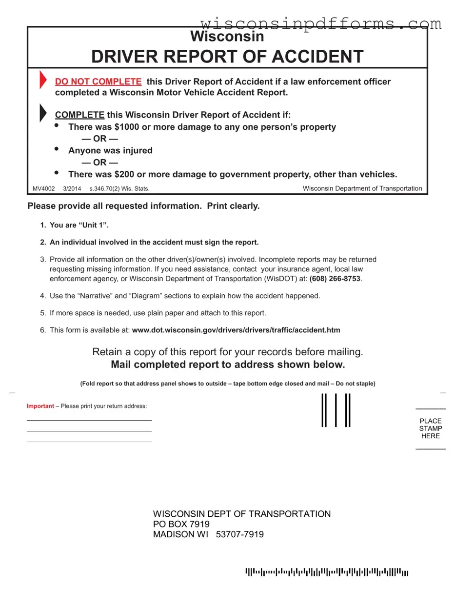 Fill Out Your Wisconsin Accident Template