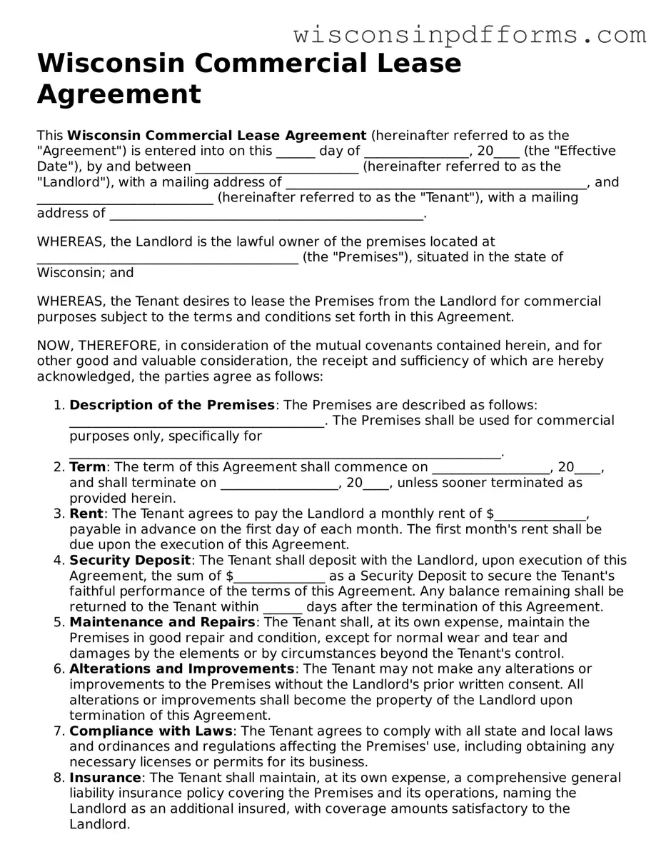 Attorney-Approved Wisconsin Commercial Lease Agreement Document