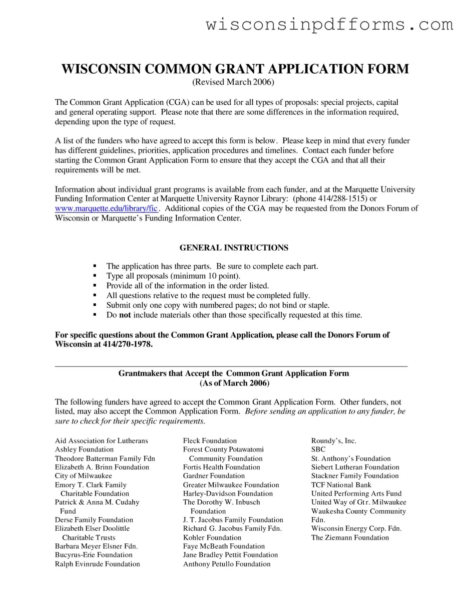 Fill Out Your Wisconsin Common Grant Application Template