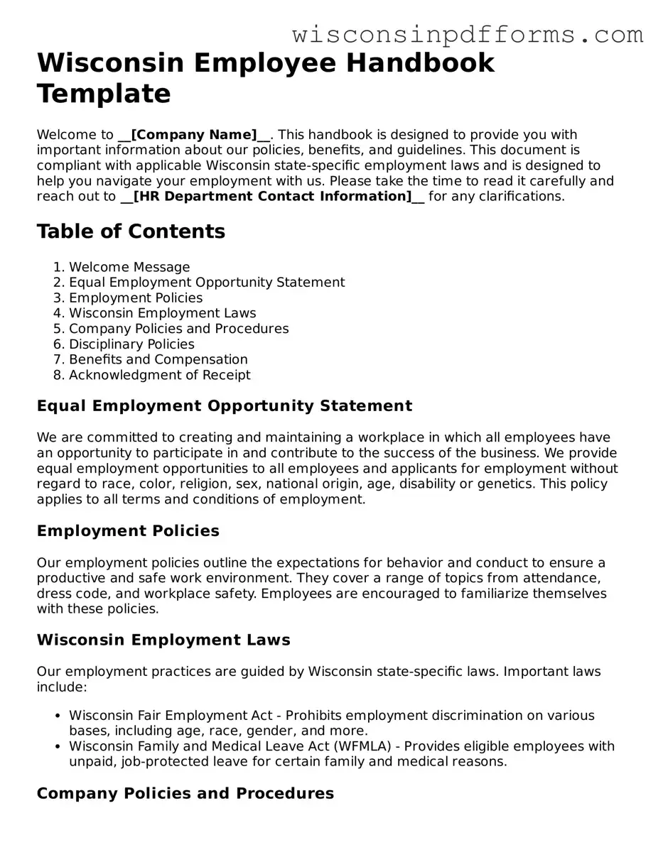 Attorney-Approved Wisconsin Employee Handbook Document