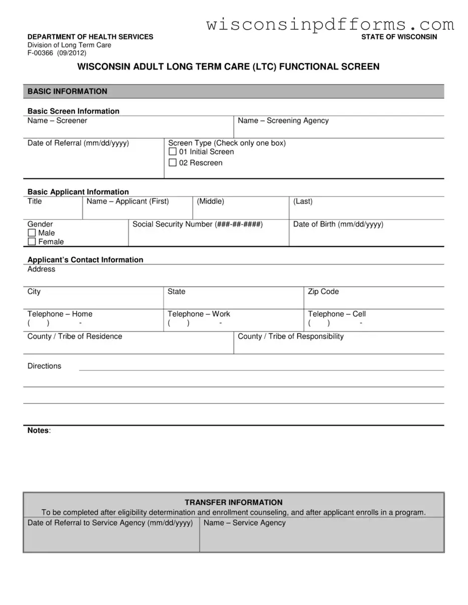 Fill Out Your Wisconsin F 00366 Template