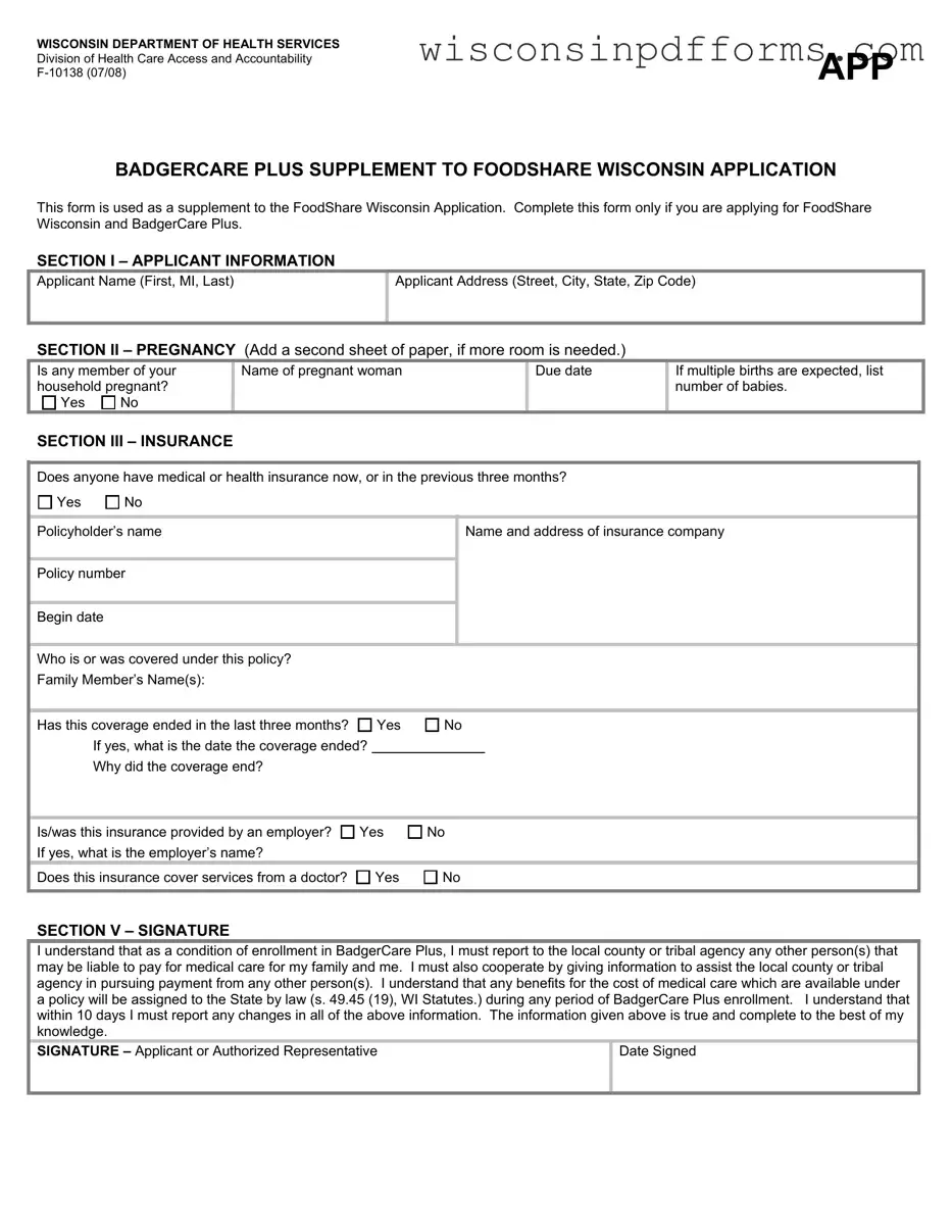 Fill Out Your Wisconsin F 10138 Template