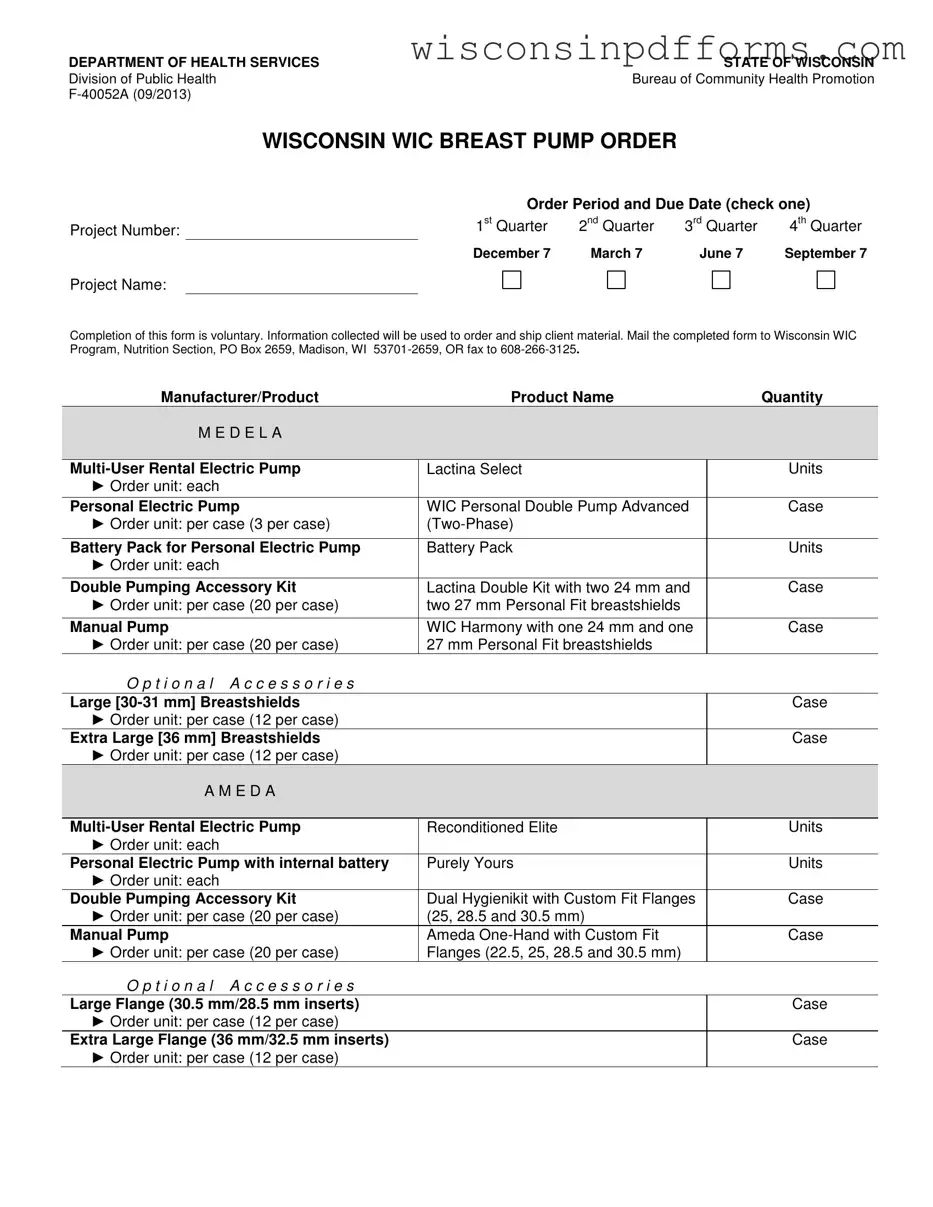 Fill Out Your Wisconsin F 40052A Template
