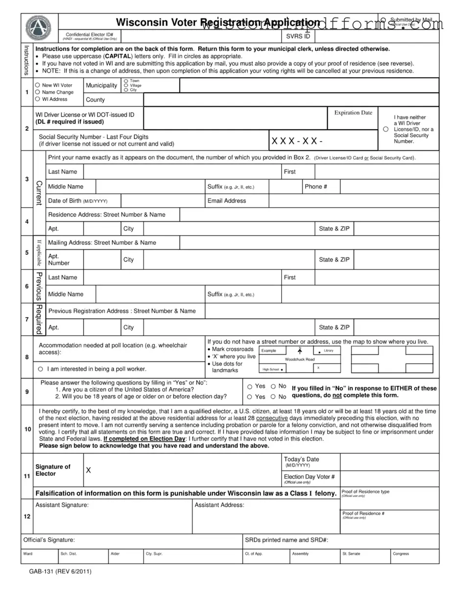 Fill Out Your Wisconsin Gab 131 Template