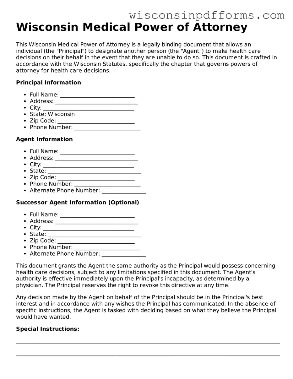 Attorney-Approved Wisconsin Medical Power of Attorney Document