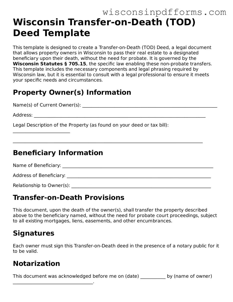 Attorney-Approved Wisconsin Transfer-on-Death Deed Document