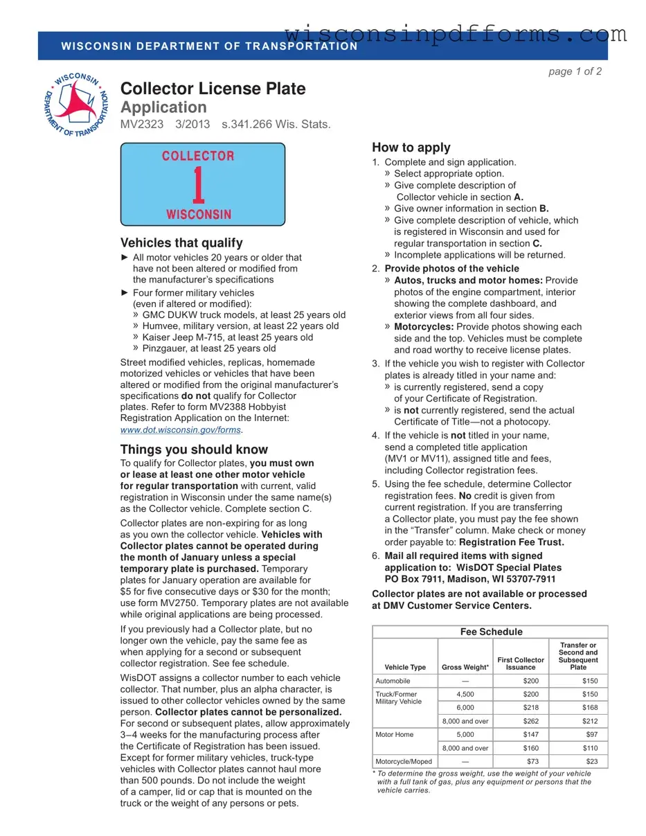 Fill Out Your Wisconsin Mv2323 Template
