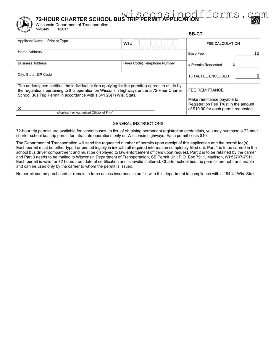 Fill Out Your Wisconsin Mv2449 Template