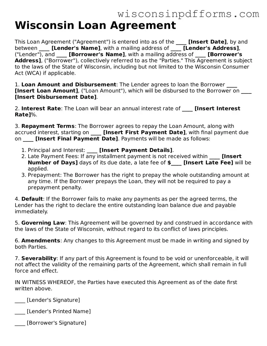 Attorney-Approved Wisconsin Loan Agreement Document