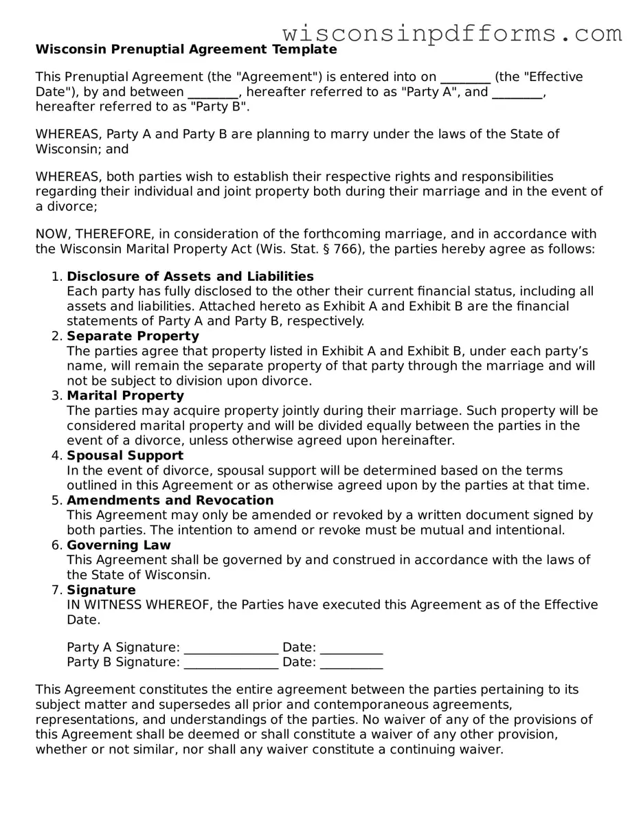 Attorney-Approved Wisconsin Prenuptial Agreement Document