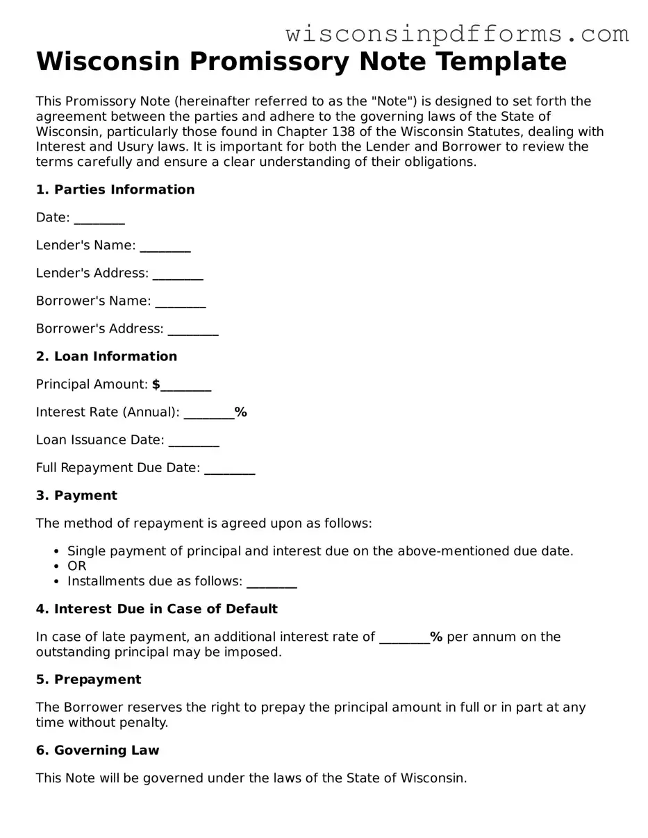 Attorney-Approved Wisconsin Promissory Note Document