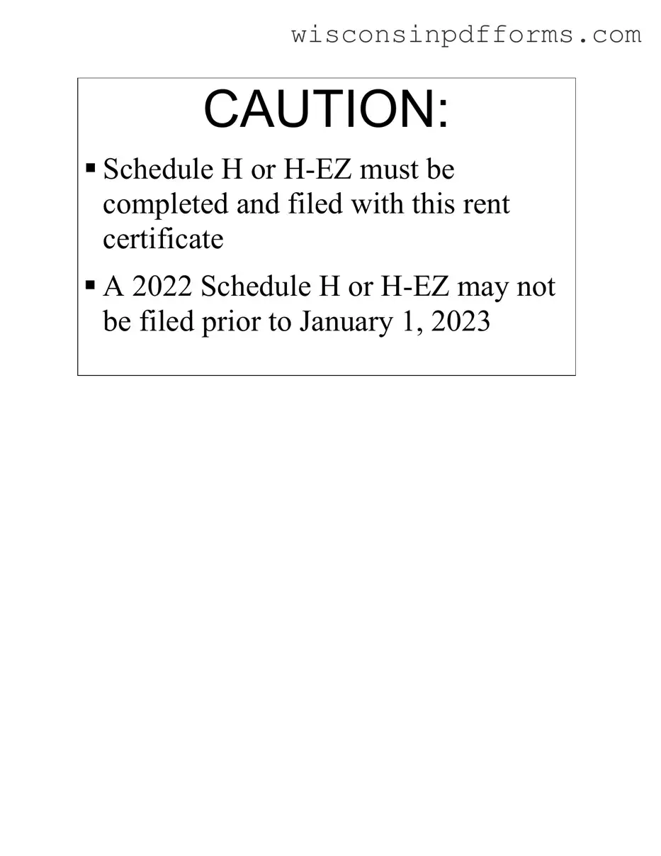 Fill Out Your Wisconsin Rent Certificate Template