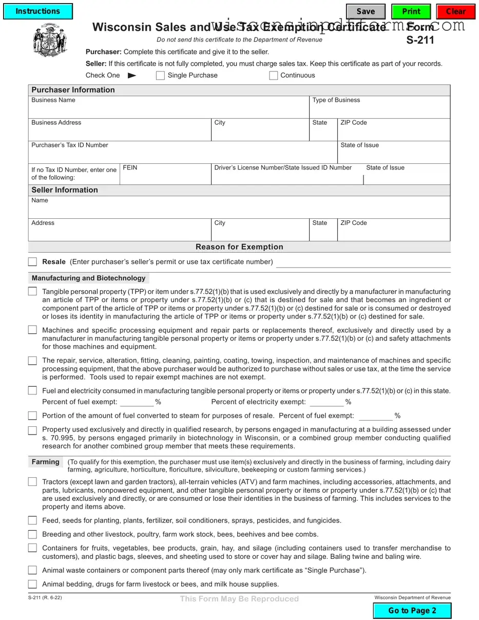 Fill Out Your Wisconsin Tax Exempt Template