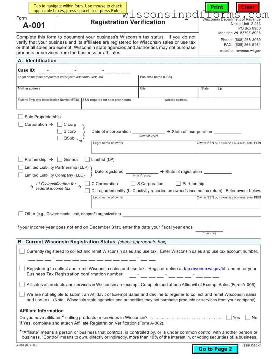 Fill Out Your Wisconsin Verification Template