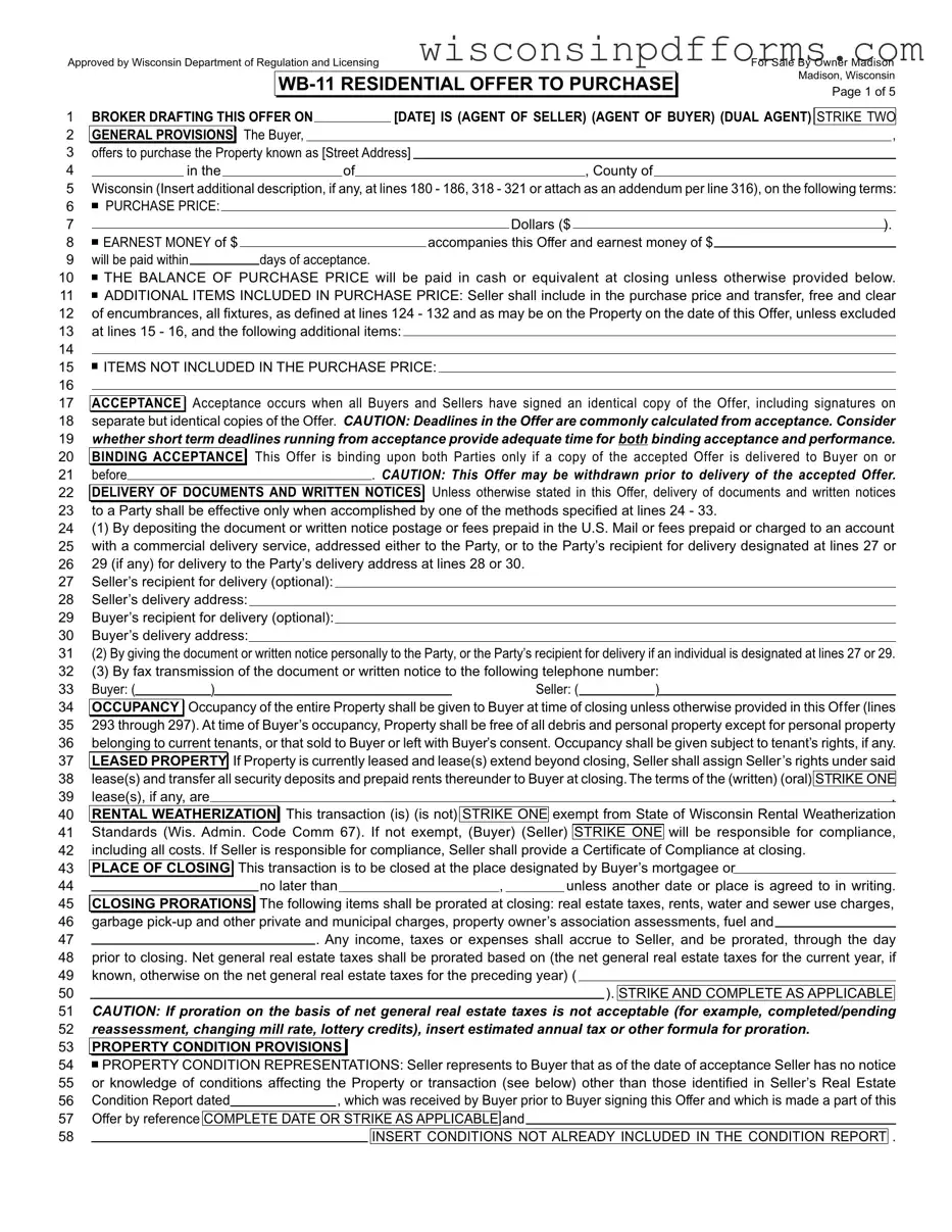 Fill Out Your Wisconsin Wb11 Template